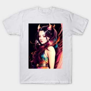 Demon Woman Abstract Colorful T-Shirt